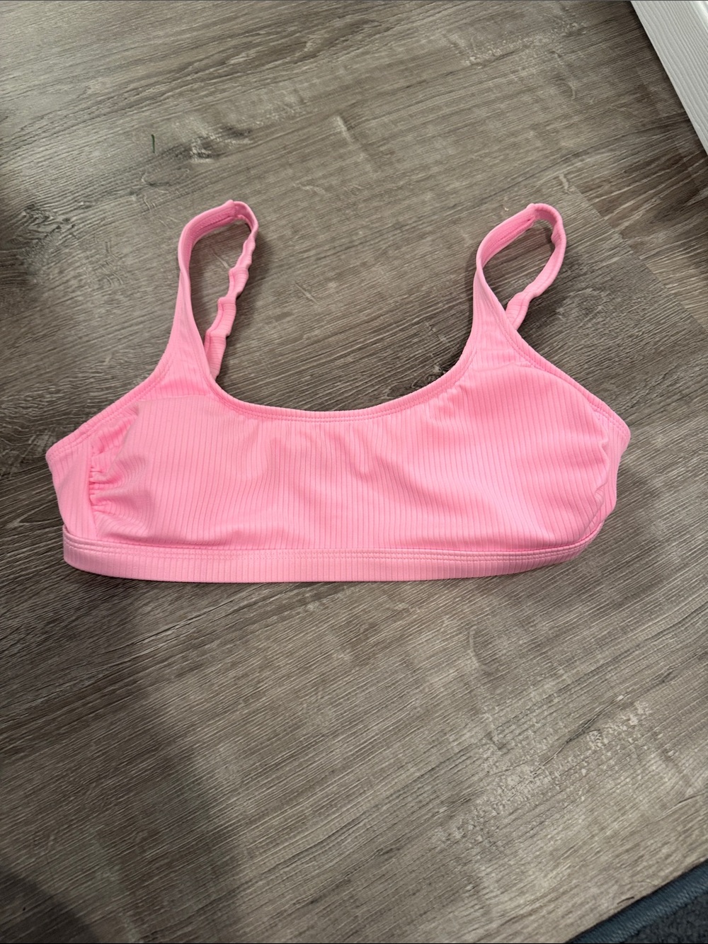 Xhilaration Pink Ribbed Bikini Top